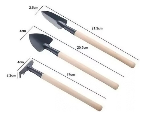 Set Jardineria Herramientas Chicas Bonsai Punta Metal J10 1
