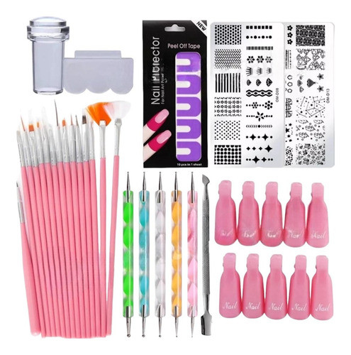 Kit X36 Decoración De Uñas Nailart Stamping Stickers Dotting 0