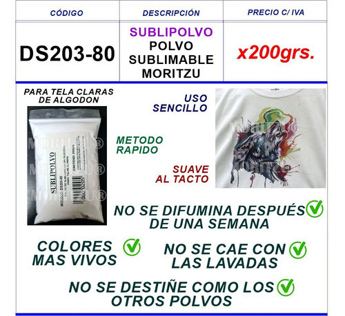 Polvo Poliamida Sublimacion Transfer Sublipolvo Orig Moritzu 1