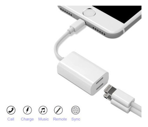 8pin 2 En 1 Relámpago Al Cable De Carga Del Adaptador De Aur 1