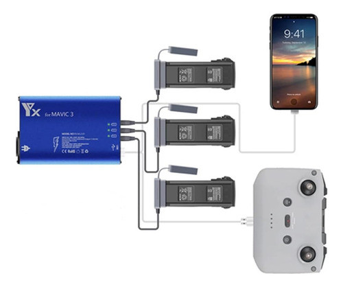 Cargador De Batería Airoka Mavic 3 5 En 1 Para Dji Mavic 3 P 0