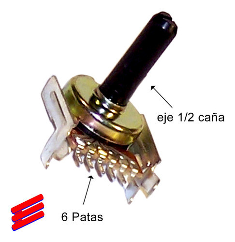 Potenciometro Jumbo Stereo 25k  16mm 6 Patas 1