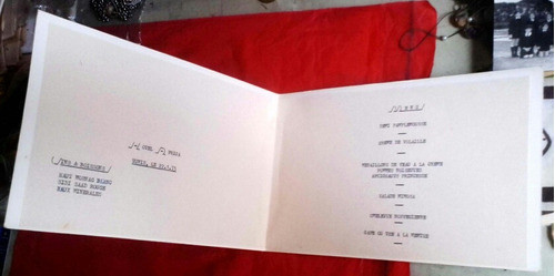 Menu Hotel Africa Tunis C.197? 1