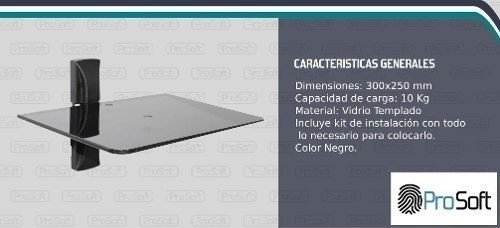 Soporte Decodificador Consola Dvd Vidrio Templado Prosoft 1