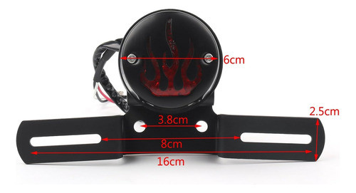 Faro Luz Stop Posicion Moto Bobber Cafe Tracker Harley Fuego 1