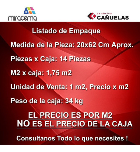 Simil Madera Rectificado 20x62 Cañuelas Macerata 2da Cal Xm2 1