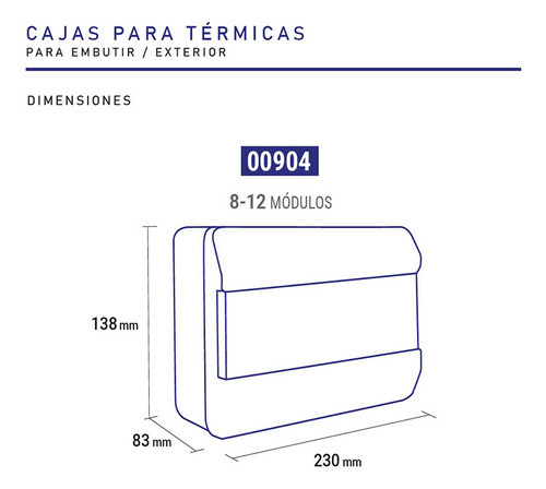 Caja P/ Termicas Aplicar 8-12 Modulos Ip45 Con Tapa 1