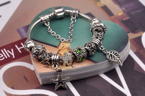 Mujeres Hombre 925 Plata Esterlina Retro Cristal Hoja Estrel 1