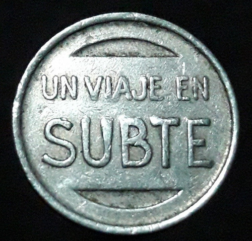 Ficha Subte / Transportes De Buenos Aires 1962 A 1969 1