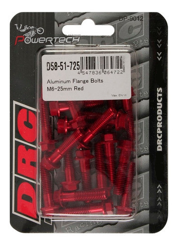Kit 5 Tornillo Aluminio Drc 6x25mm Cabeza Hexagonal Crf Kxf 1