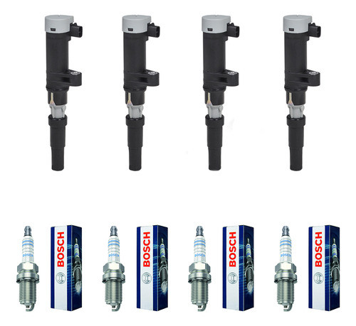 Kit X 4 Bobina + Bujia Renault Duster K4m 1.6 16v. 0