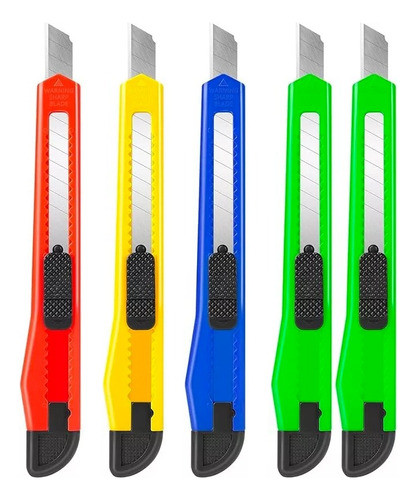 Cortante Cutter Trincheta Chica 9 Mm Pack X5 0