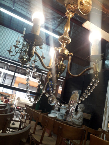 Araña  Antigua  / Bronce / Funciona 0