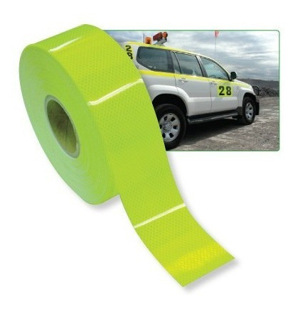 Cinta Reflectiva Seguridad Camion Carros Limon 5cmx50m A522 1