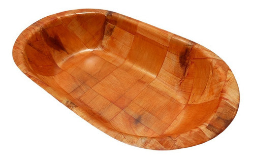 Set X6 Fuentes Oval Mesa Damero Madera Laminada 35x21cm 1