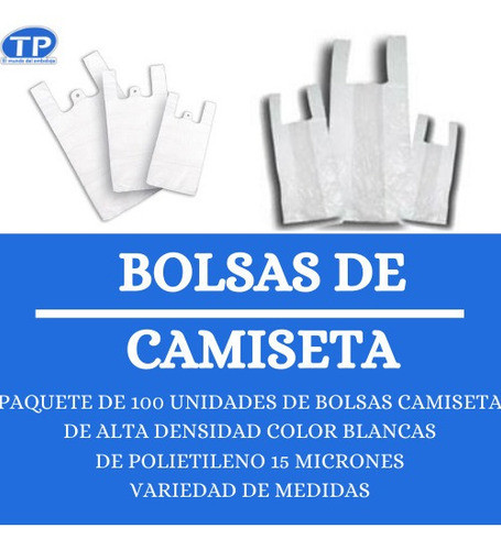 Bolsas Camiseta 30x40 Alta Densidad Blanca Paquete X100 U 1