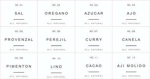 Etiquetas Lavables Condimentos / Especies Envase Yogurt 0