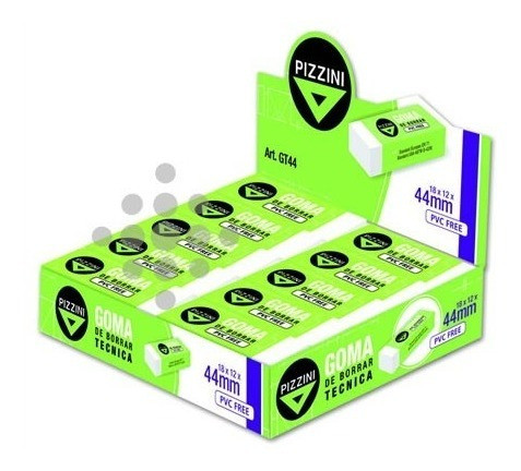 Goma De Borrar Técnica Pizzini 44mm Blanca X 3 Unidades 0