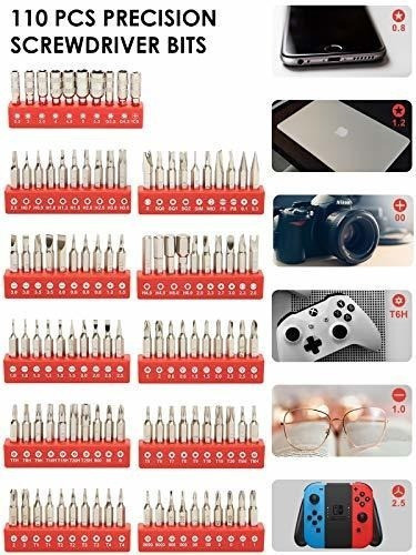 Juego De Destornilladores De Precision 124 En 1. Color Rojo. 1