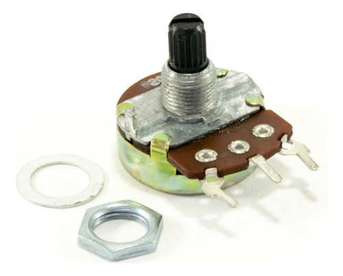 5 Potenciometros Carbon 20k Lineal (b) 24mm Eje 14mm Pcb 0