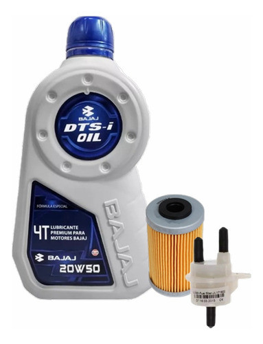 Kit Filtros Rouser Ns 200 Aceite Nafta + 1.2 Ltr Bajaj 20w50 0