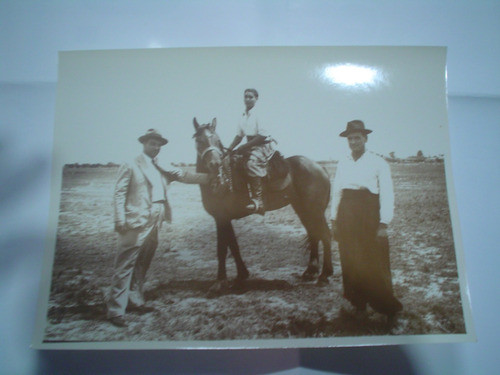 Antigua Fotografia Foto Caballo Carrera Jockey Campo Gaucho 0