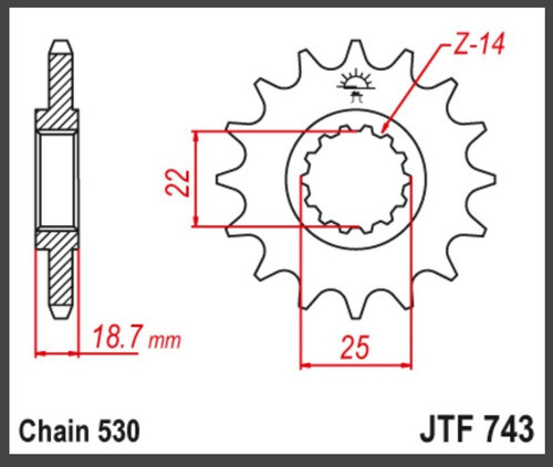 Piñon Jt 743 Ducati Multistrada 1200 1
