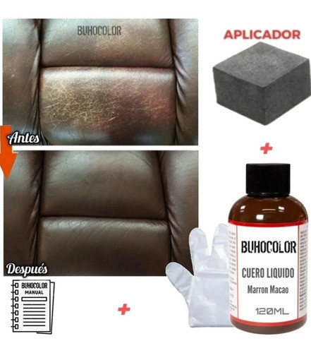 Cuero Liquido / Pasta Marron Macao 120ml P/ Sillon Silla Etc 0