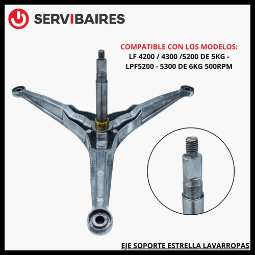 Eje Soporte Estrella Lavarropas Patrick Longvie 03 / 03 1