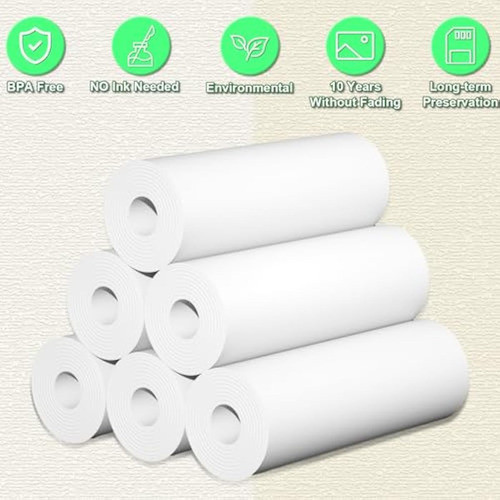 6 Rollos De Papel De Impresión De Repuesto Para 1