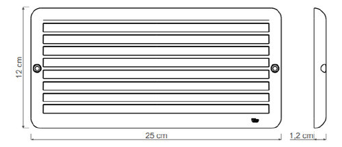 Rejilla De Ventilación Fija 12 X 25cm - Ynter Industrial 1