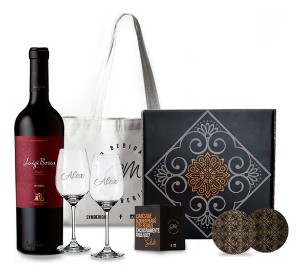 Box Set Vino Luigi Bosca Malbec Copas Transparentes Grabadas 0 Box Set Vino Luigi Bosca Malbec Copas Transparentes Grabadas 0