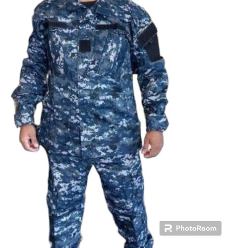 Uniforme Pixelado Azul Tela Risp Top Talle Xl 0