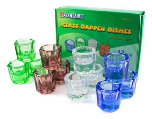 Vaso Dappen Vidrio Odontologia Manicuria Colores 1