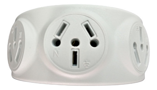 Triple Enchufable Giratorio Tripto Blanco Pack X 10u 1