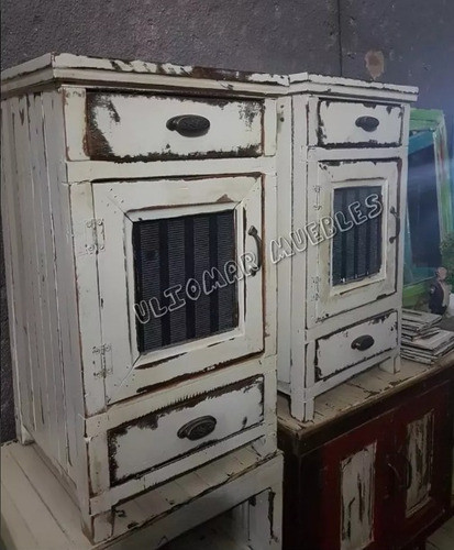 Mesita De Luz Auxiliar -  Roble - Caoba  Uliomar 40x40x80 Cm 1