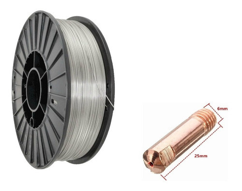Alambre Mig P/ Soldar Sin Gas Flux 0,9mm 5kg Wolfer + Pico 1