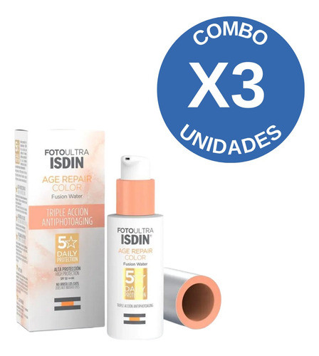 Pack X3 Foto Ultra Spf50 Age Repair Water Color Facial 50 Ml 0