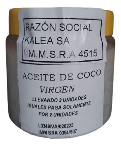 Aceite De Coco 160 G Lleve 3 Pague Solo 2 0