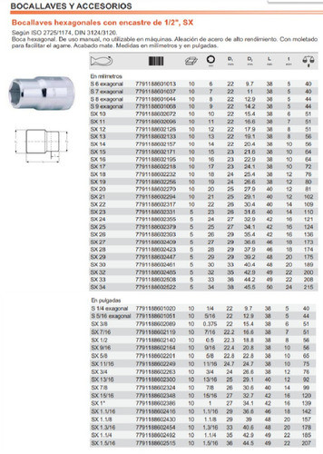Bocallave Tubo Hexagonal 32mm Encastre De 1/2 Bahco 1