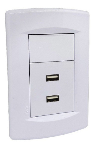 Llave De Luz Modulo Armado Usb Para Celular Blanco Sica Life 0