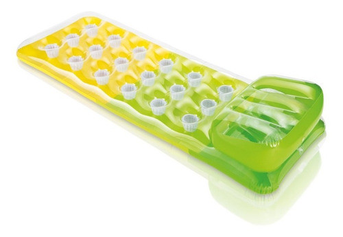 Colchoneta Inflable Pileta Intex Pocket Con Portavasos Verde 0