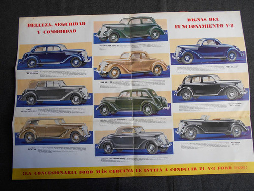 Ford V 8 1939 Catálogo Folleto Publicidad Antiguo 0