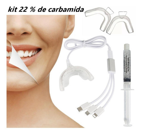 Blanqueamiento Dental 22% De Carbamida +moldes + Luz Led Usa 1