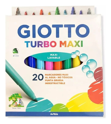 Marcadores Giotto Turbo Maxi X 20 Al Agua 455000 Rayuela 0
