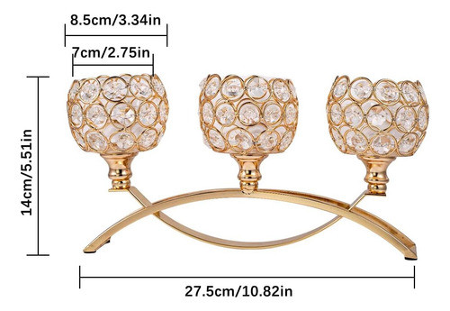 Vincigant Portavelas Dorados Para Centro De Mesa, De Metal 3 1