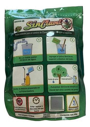 Sin Clavel Polvo Solubre Control De Musgo/liquenes X 250grs 0