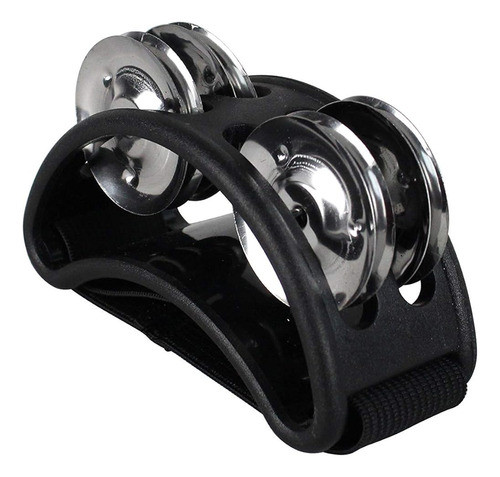 Ymc Percusión Ftm10-bk Pandereta De Pie Con Jingles De Acero 1