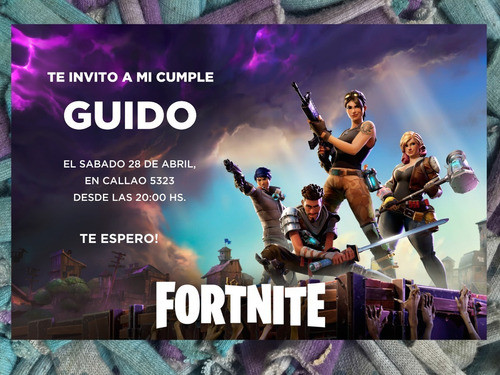 30 Invitaciones Fortnite Battle Royale Videojuego Cumpleaños 0