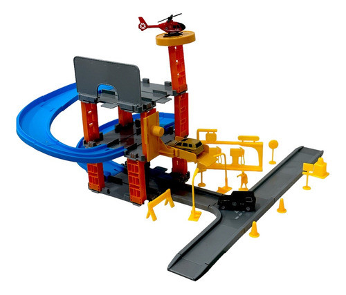 Set De Juego De Garage Grande Dos Pisos Helipuerto Y Autitos 0